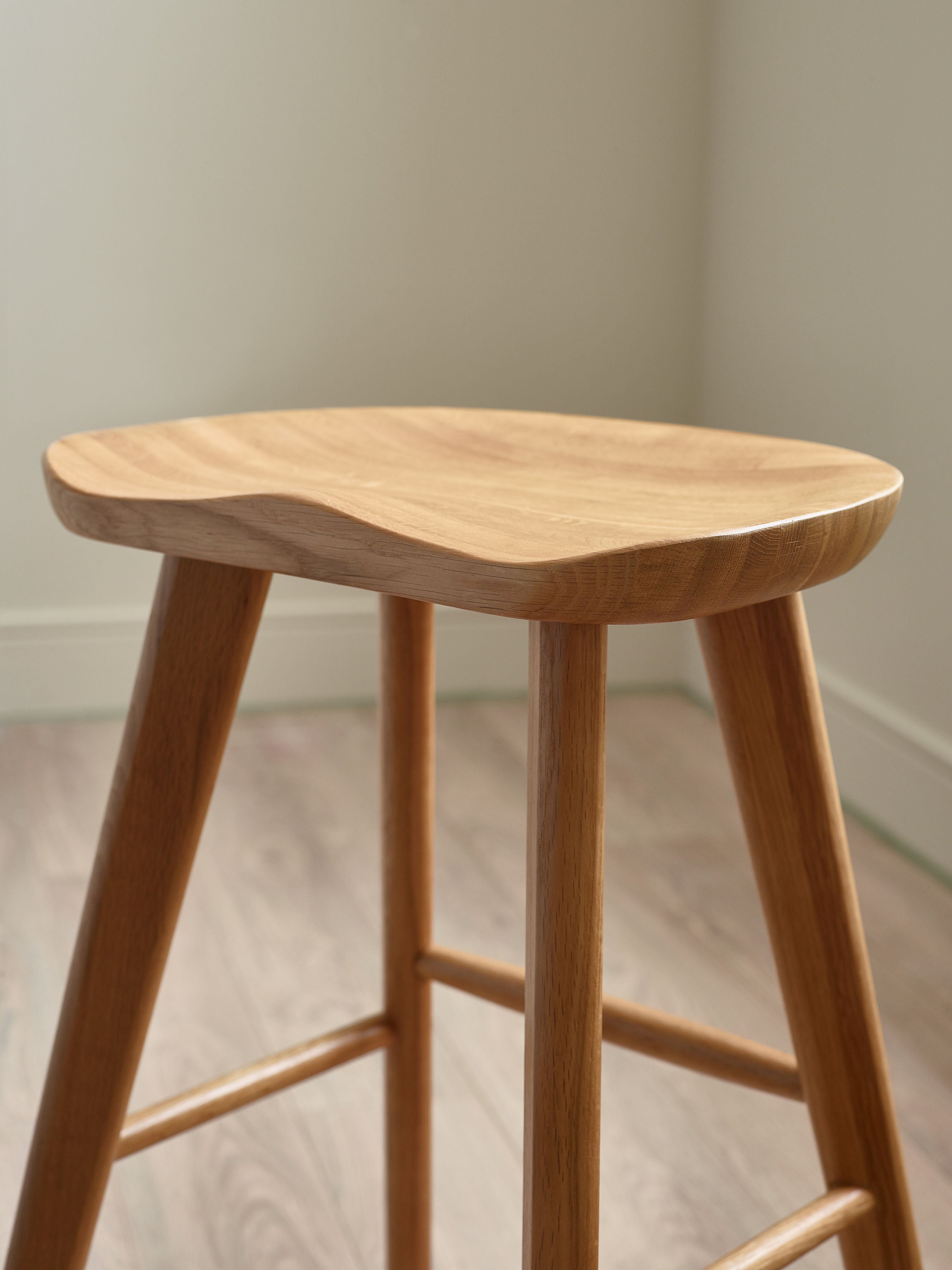 Alton Natural Solid Oak Bar Stool